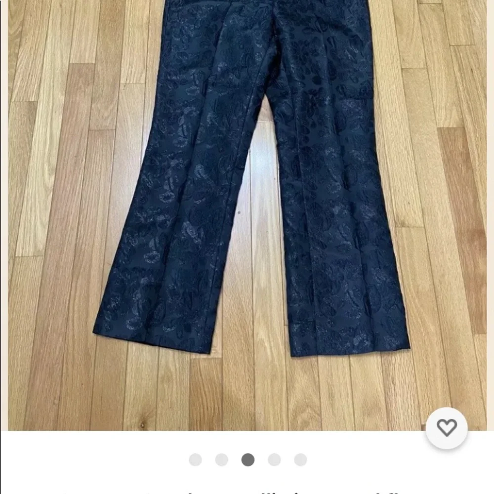 Kate Spade black metallic jacquard flare pant Size 4